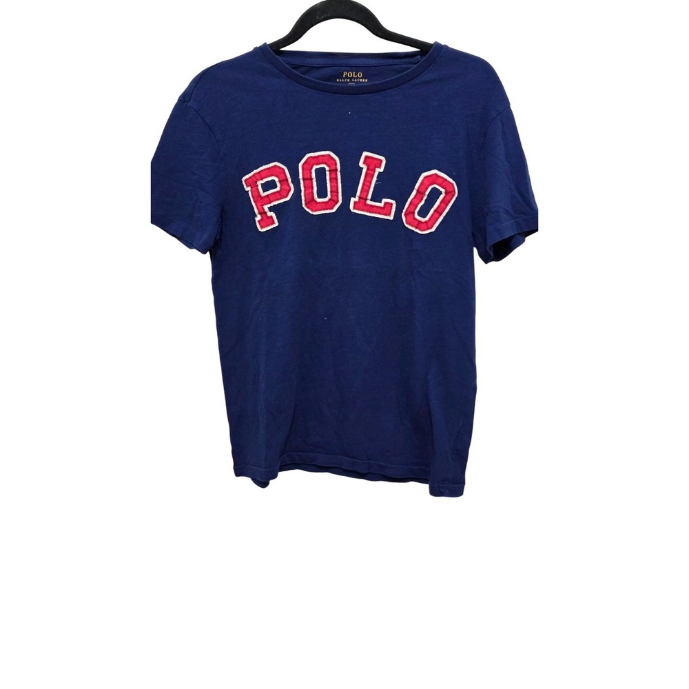 Polo Ralph Lauren Men S Blue Cotton T-Shirt Red "Polo"